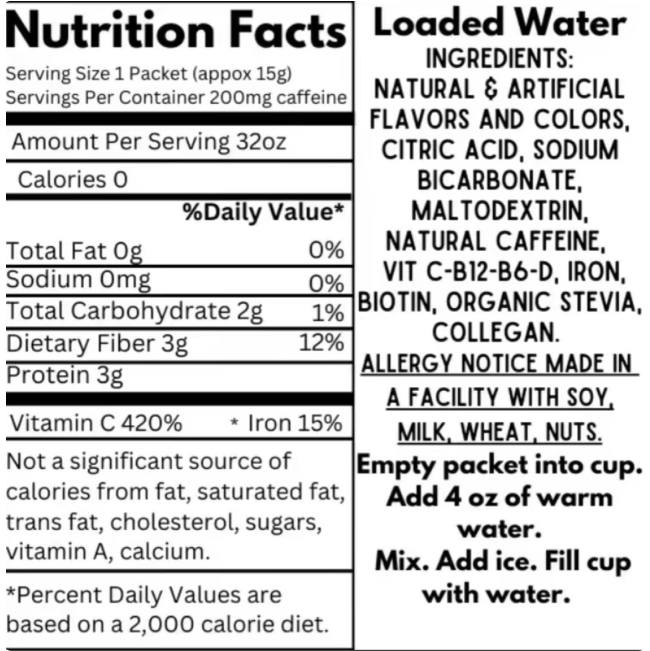 Get Loaded Water™ Product Image with Features